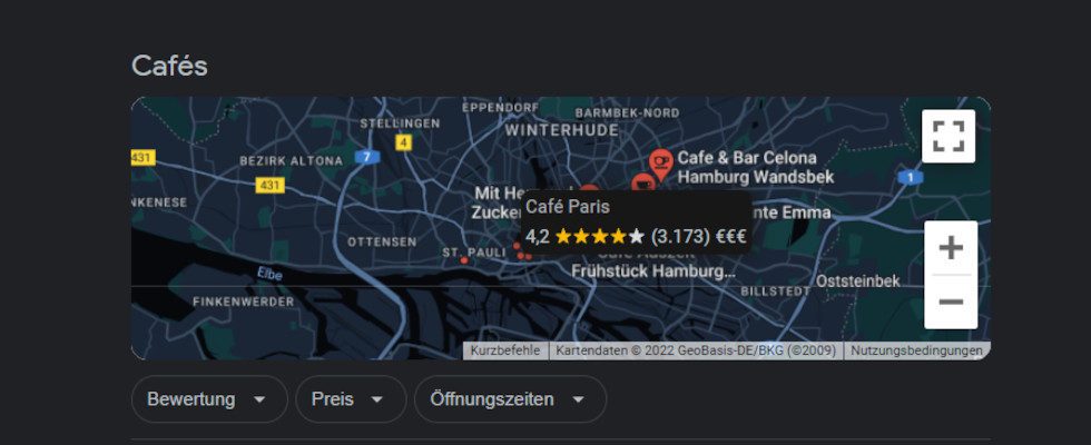 Die Karte in Googles Local Pack ist jetzt interaktiv