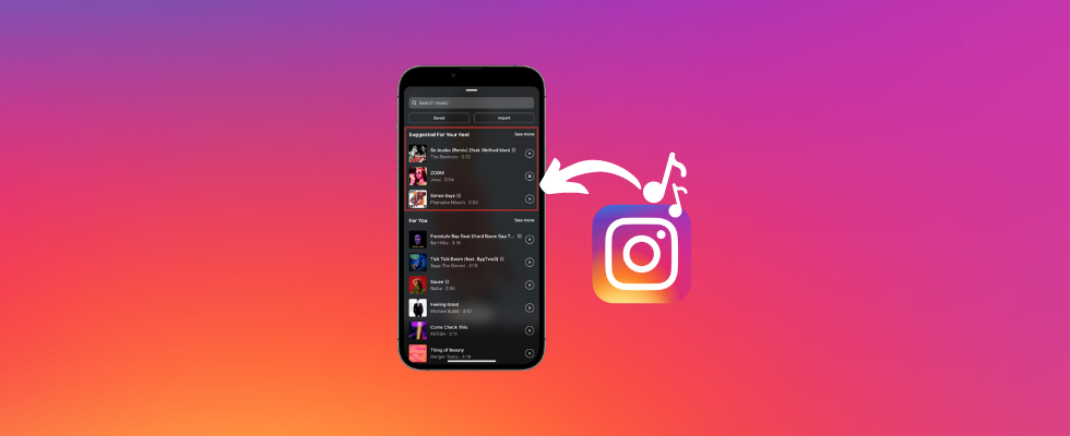 Instagram empfiehlt dir jetzt passende Tracks für deine Reels