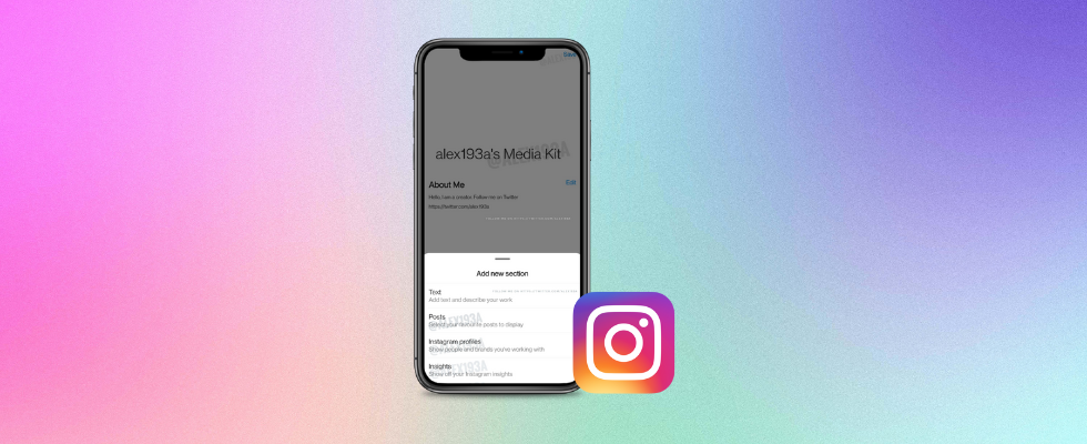 Instagram arbeitet an einer neuen Media-Kit-Option