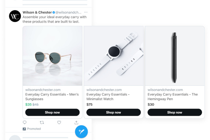 Produktvorschau auf Twitter mit Dynamic Product Ads