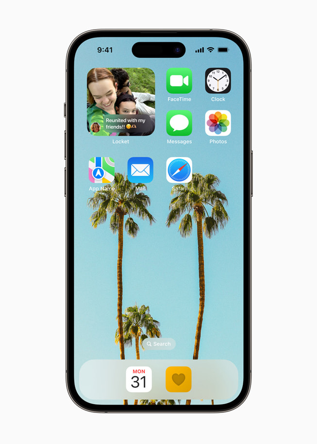 
Bilder auf dem Home Screen (dank der App Locket Widget), © Apple