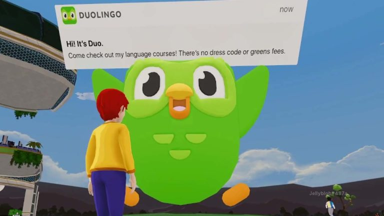 Duos Push-Benachrichtigungen im Decentraland, © Duolingo