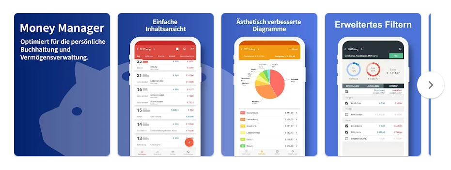 Die Money Manager App für Android, Screenshot Google Play Store