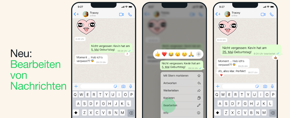 WhatsApp führt endlich nachträgliche Bearbeitung ein – mit einem Haken