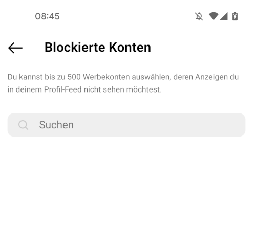 Konten für Ads im Professional Dashboard blockieren, eigener Screenshot