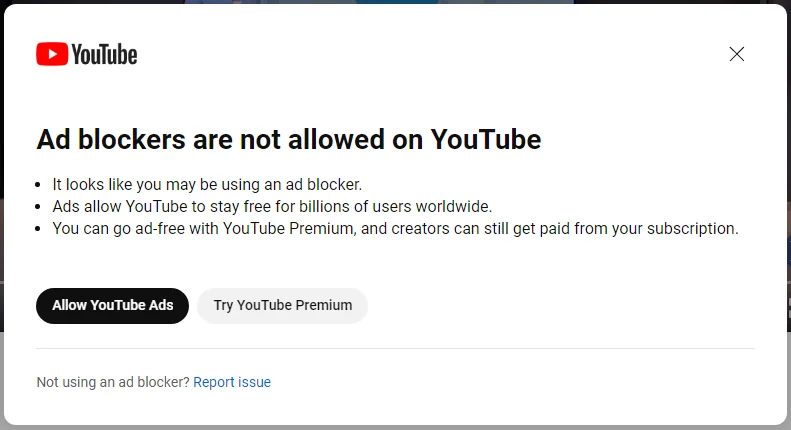 YouTube warnt vor Nutzung von Adblockern
