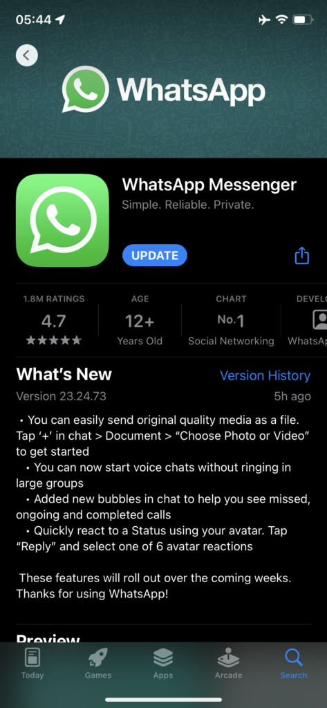 WhatsApp Update ermöglicht HD-Versand