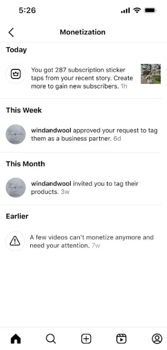 Screenshot der neuen Instagram-Funktion Sticker Tap Insights