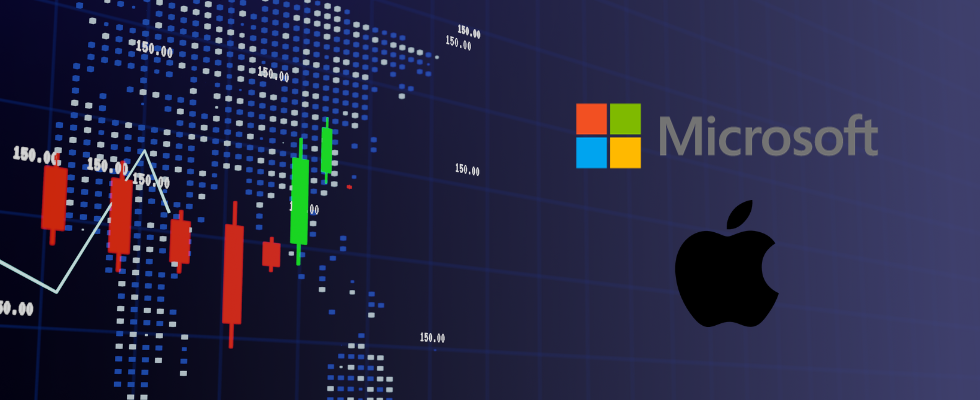 Titelbild mit dem Logo von Microsoft und Apple.
