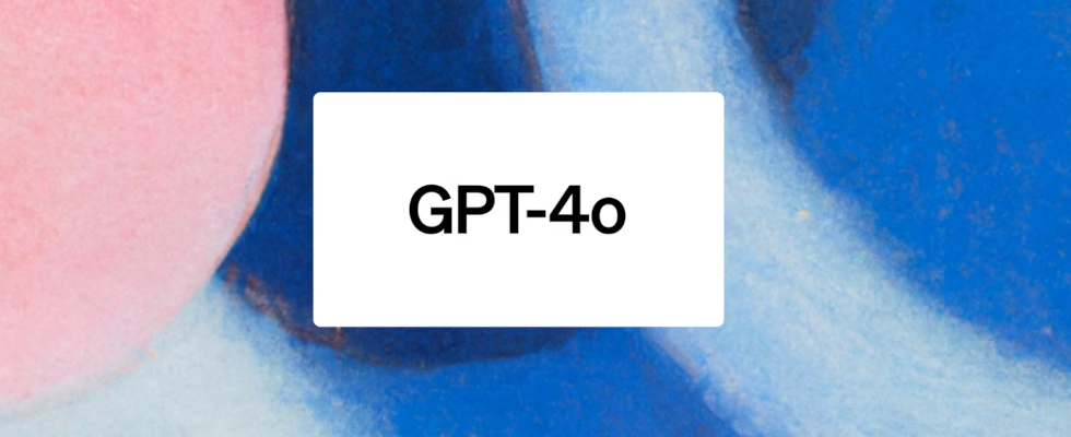 GPT-4o-Schriftzug auf buntem Hintergrund