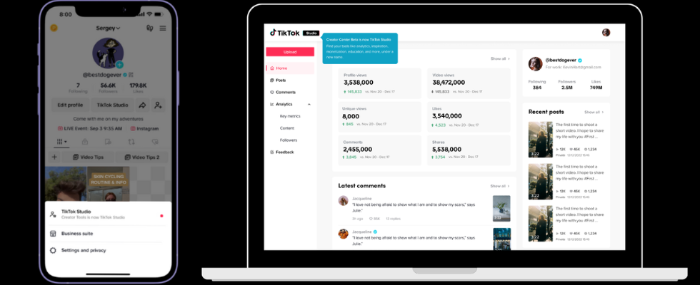 Das TikTok Studio ist da: Creation und Editing Tools, Uploads und Analytics an einem Ort