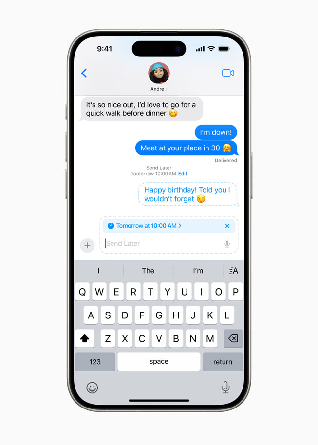 Screenshot auf einem Smartphone mit der Messages App in Apple iOS18