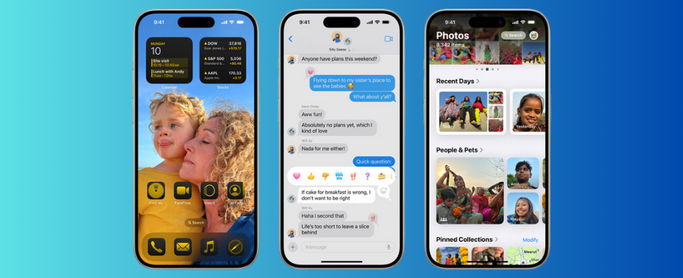 Screenshots auf Smartphones mit den Funktionen des neuen iOS18