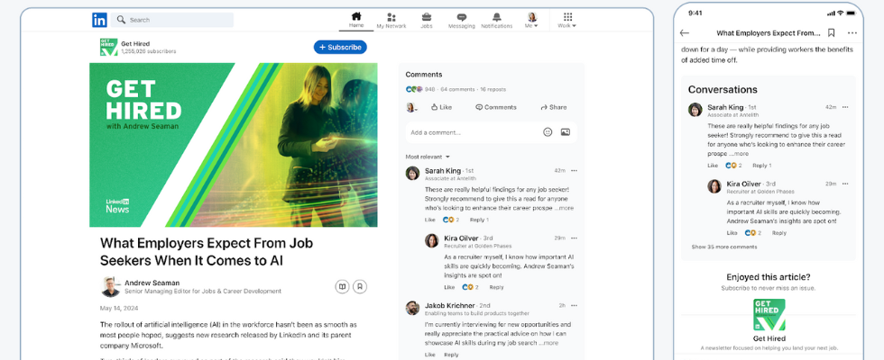 Neues Design und mehr Sichtbarkeit: LinkedIn liefert neue Newsletter Features