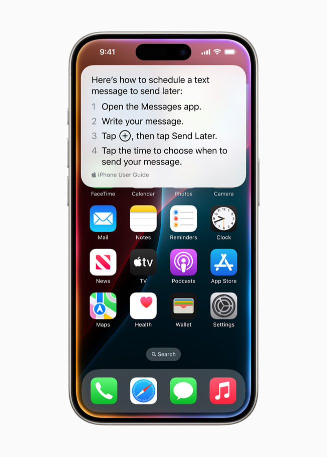 Apples Siri hilft bei der App-Nutzung, © Apple, Smartphone Mockup mit Siri-Interaktion