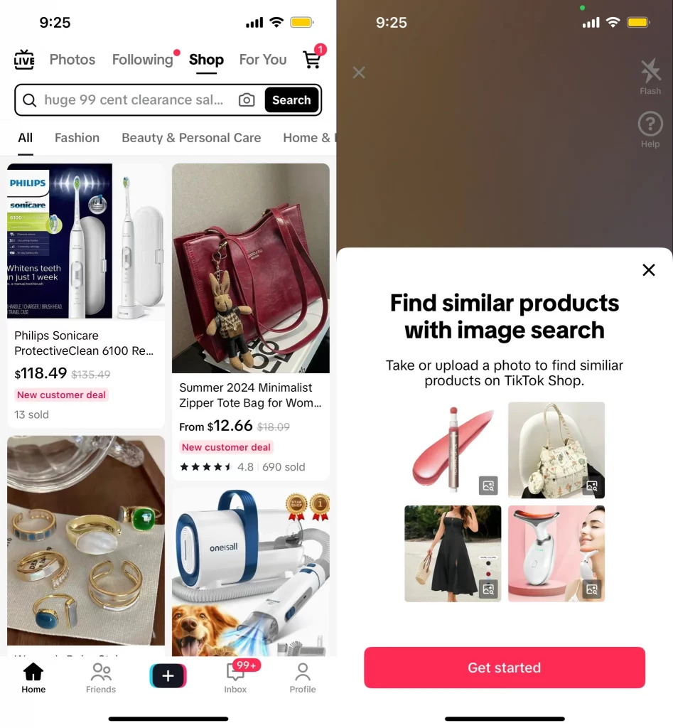 Screenshots von TikToks neuer Shopping-Funktion