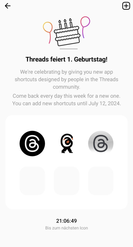 Easter Egg mit App Icons auf Threads, Screenshot aus der App, Smartphone Screen mit Threads Icons