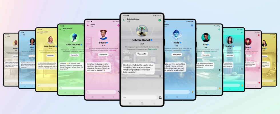 © Meta, Screenshot von Metas Ankündkigung von den AI Bots