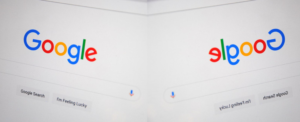 Google search box mirrored