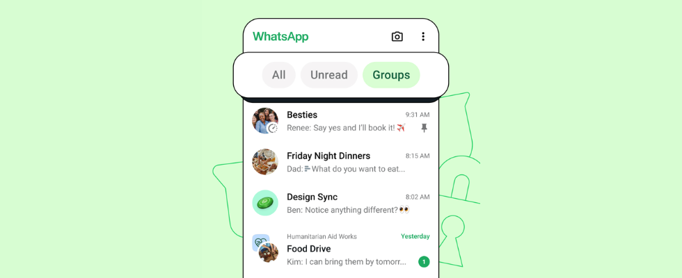 WhatsApp Chats auf grünem Hintergrund