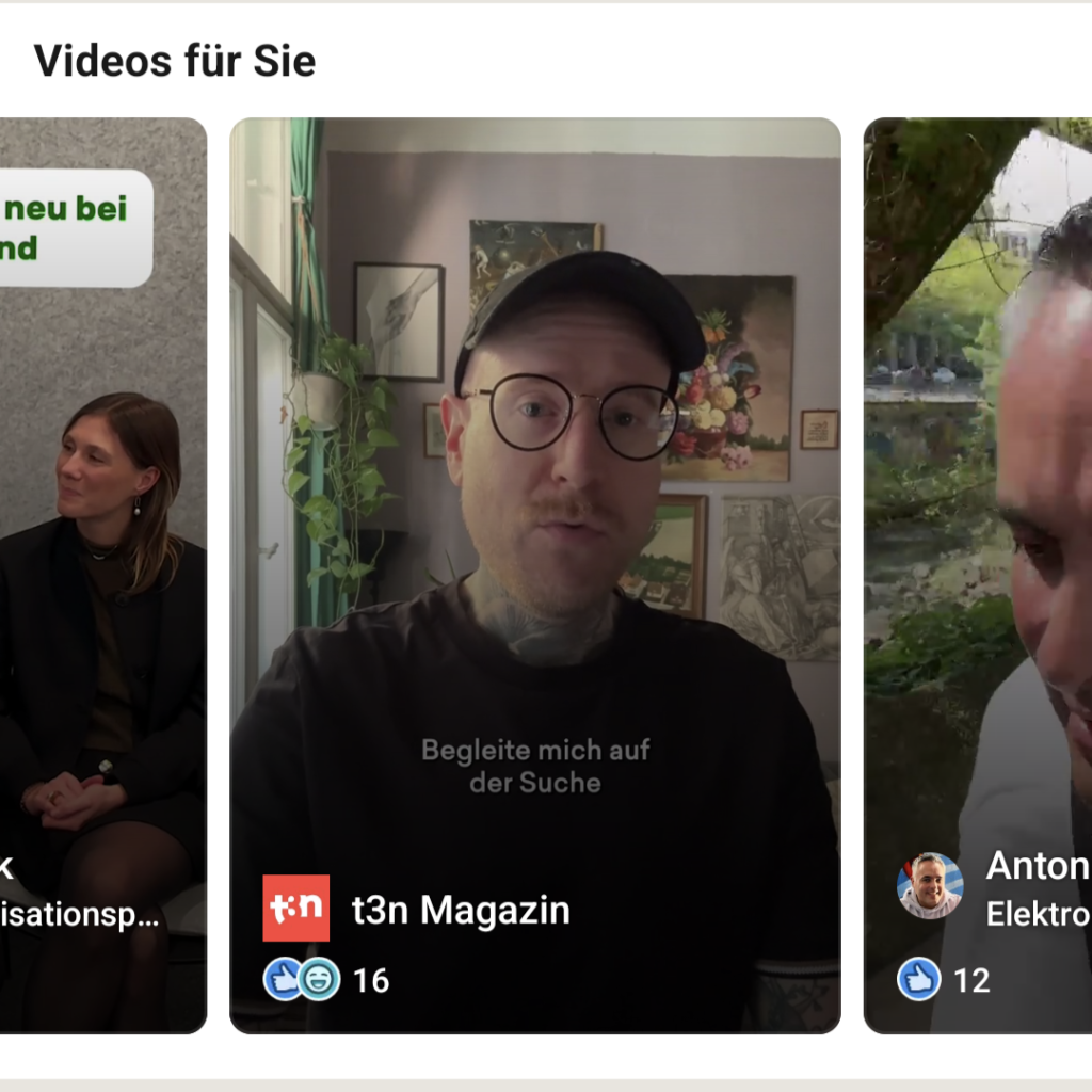 Der Videos für Sie-Bereich auf LinkedIn ,© eigener Screenshot aus der App