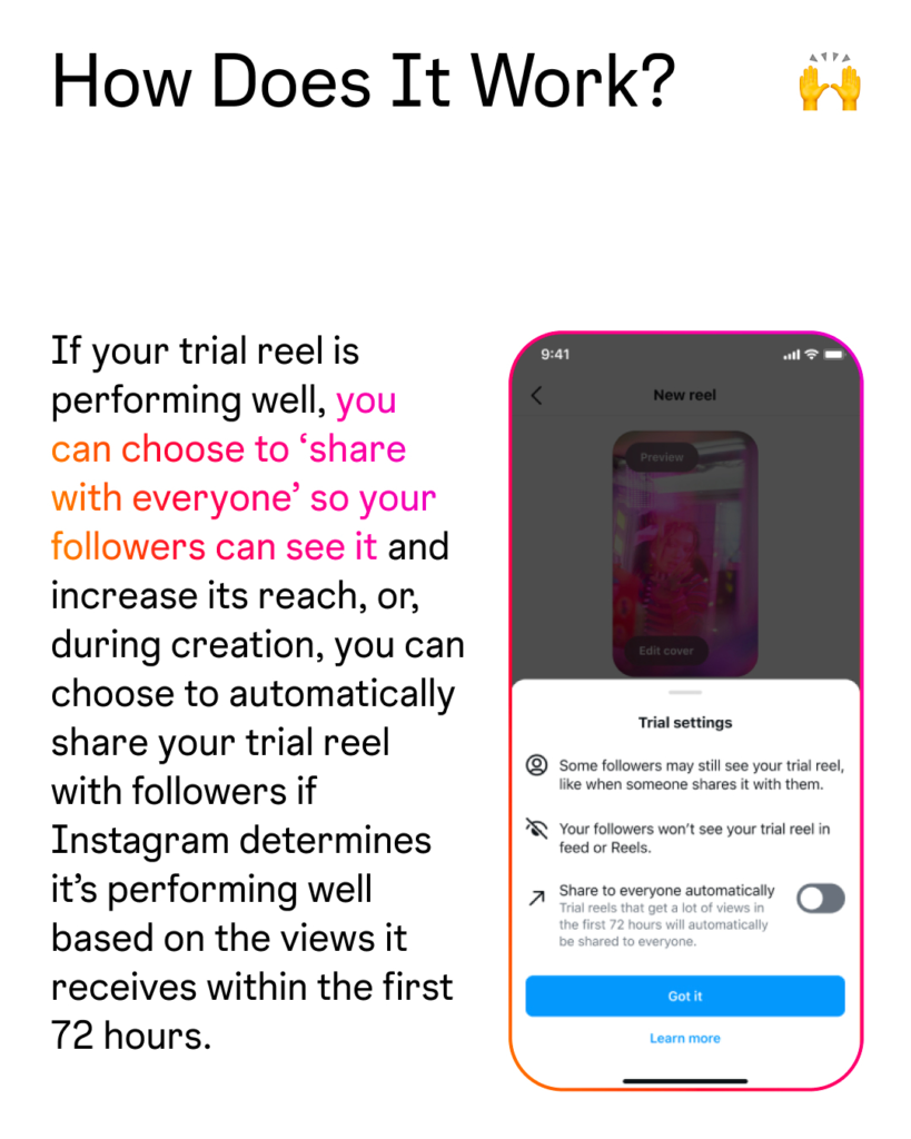 So funktioniert die Trial-Reel-Funktion auf Instagram