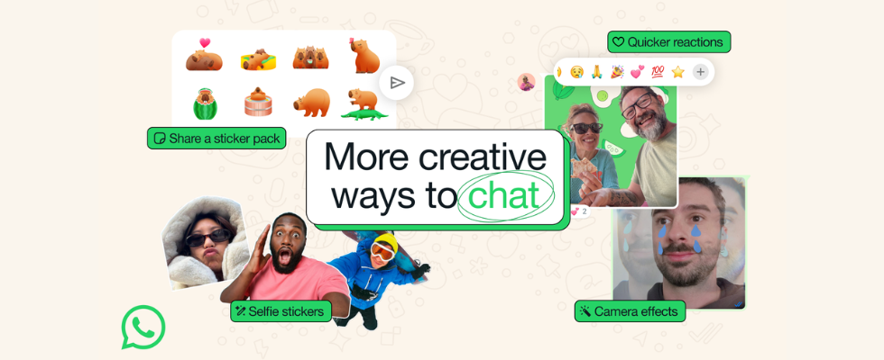 WhatsApps neue Chat Features: Selfie Sticker, Kameraeffekte und deutlich schnellere Reactions