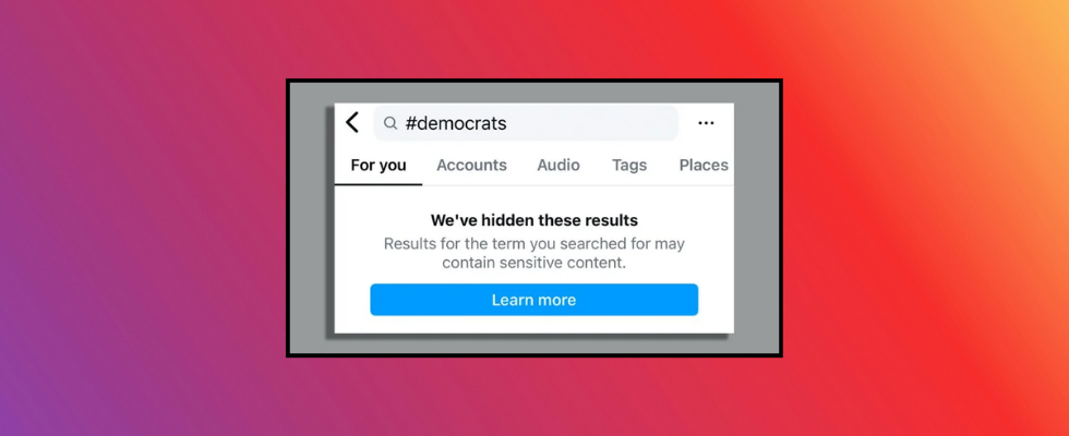 Fehler oder Kalkül? Instagram sperrt Hashtag #democrats