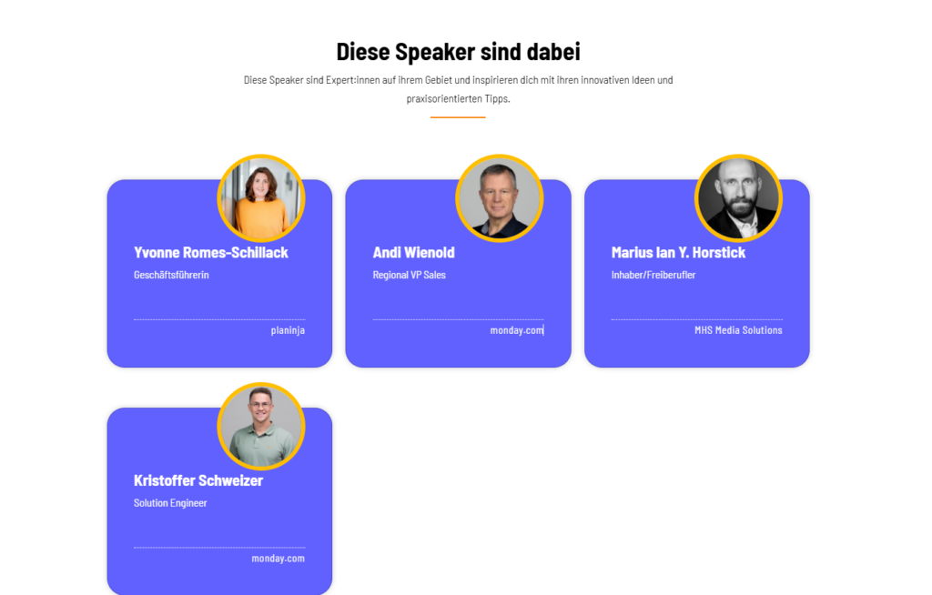 Unsere Speaker beim On Tour Event mit monday.com