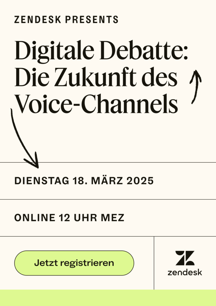 Am 18. März kannst du dich ab 12 Uhr über Voice Channels und ihren Boost für dein Business informieren, © Zendesk