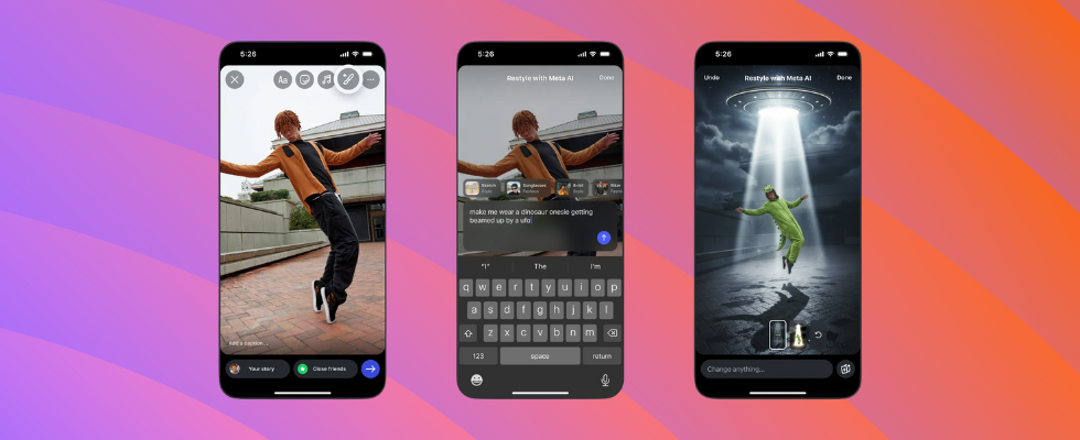 Instagram bringt Restyle für Stories: Mit KI Objekte entfernen und Szenen ändern