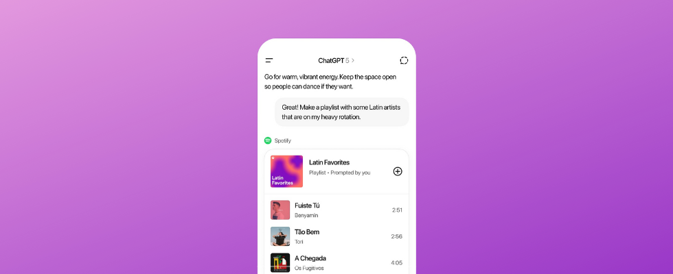 ChatGPT lässt User jetzt mit Spotify, Canva, Booking und Co. chatten
