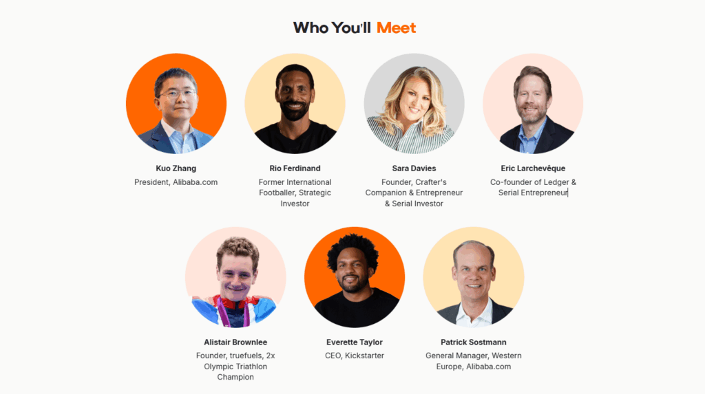 Auf diese Speaker können sich Besucher:innen freuen, © Alibaba, Portaritbilder von Speakern mit Namen