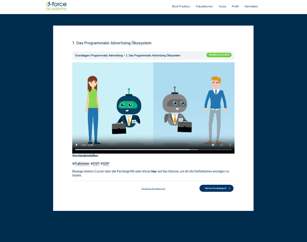 Kursvideo der d-force Academy
