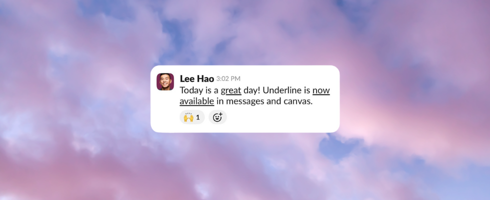 Slack lässt dich endlich Text unterstreichen
