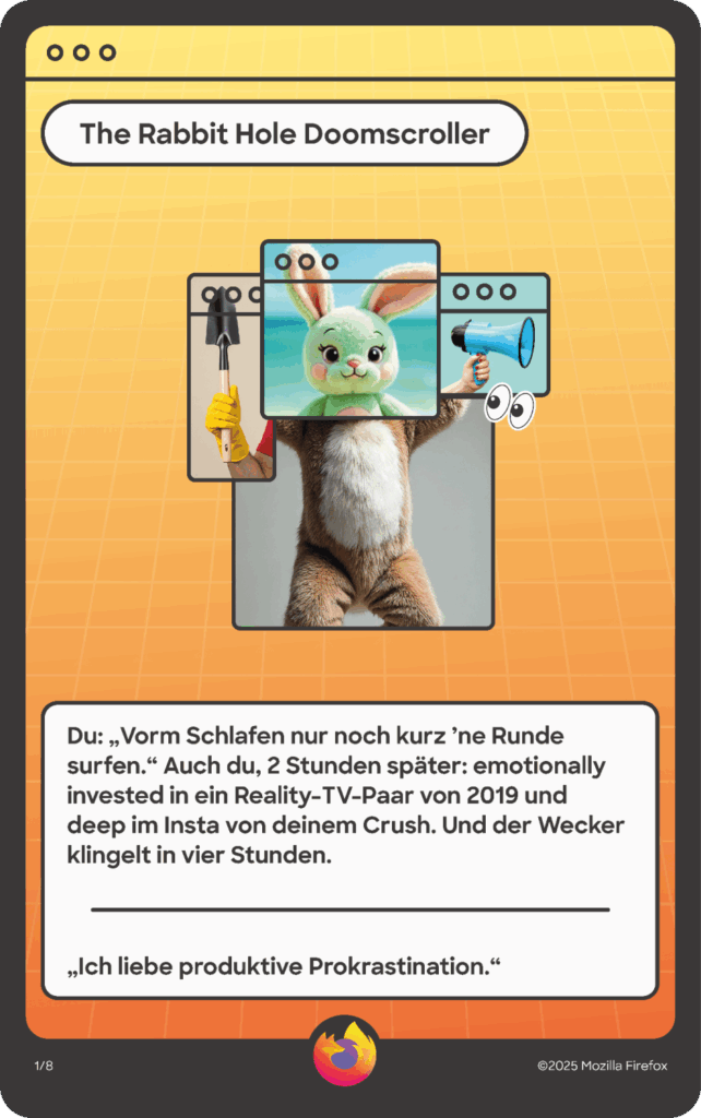 Beispielkarte des Legendary Firefox Quiz