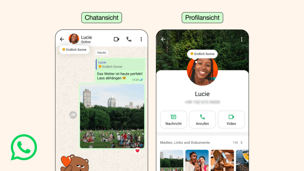 Neuer Info-Bereich auf WhatsApp
