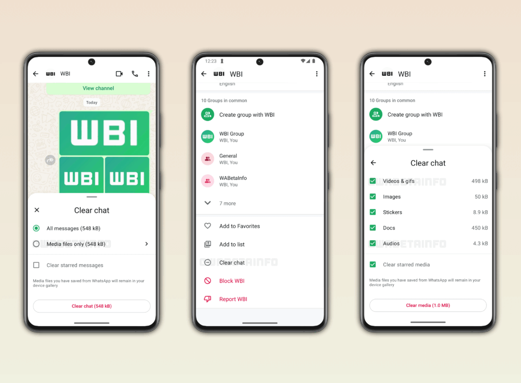 Chat Clearing Feature auf WhatsApp
