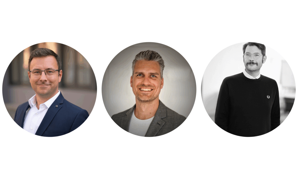 Von links nach rechts: Henrik Larisch von elaboratum, Dennis Beivers von Readpeak und Alexander Becker von FRAUWENK.