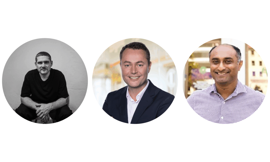 Von links nach rechts: Nils Hartmann von Parasol Island, Georg Sobczak von Mirakl und Ajit Varma von Mozilla Firefox.