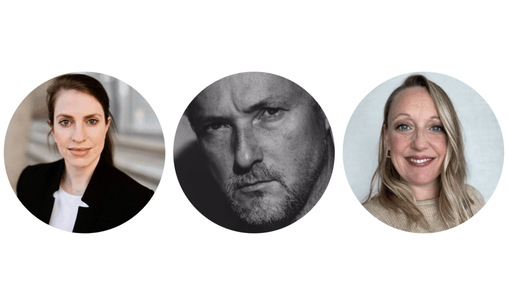 Von links nach rechts: Marisa Asmuss von Hapag-Lloyd, Bernd Korz von Alugha und Elizabeth Maxson von Contentful.