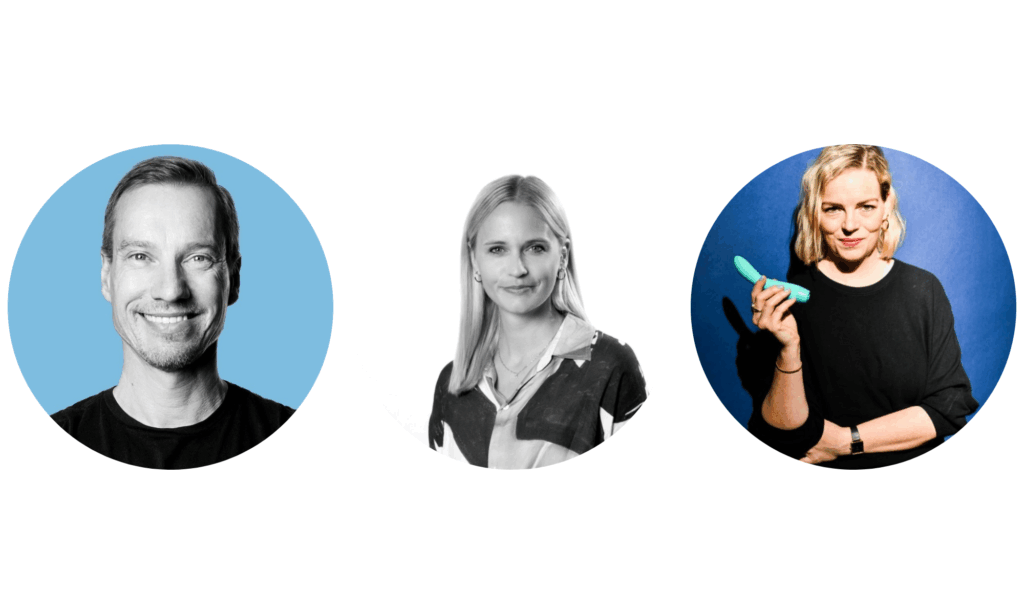 Von links nach rechts: Nils Behrens von Sunday Natural, Kathleen Hinck von KoRo und Inga Bohn von AMORELIE. 