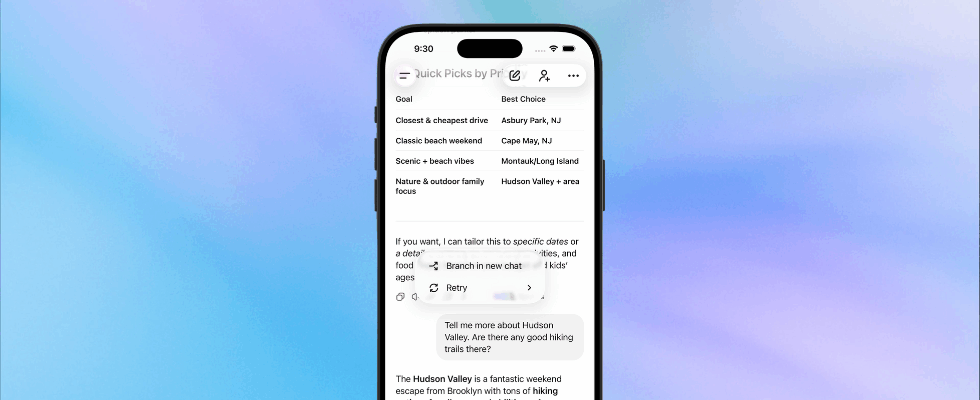 Mehrere Ideen in einem Chat verfolgen: ChatGPT weitet Branched Chats aus