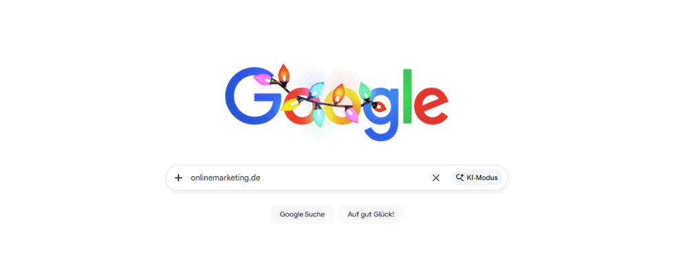 Google: Seltene Veränderung der Startseite mit AI-Hintergrund