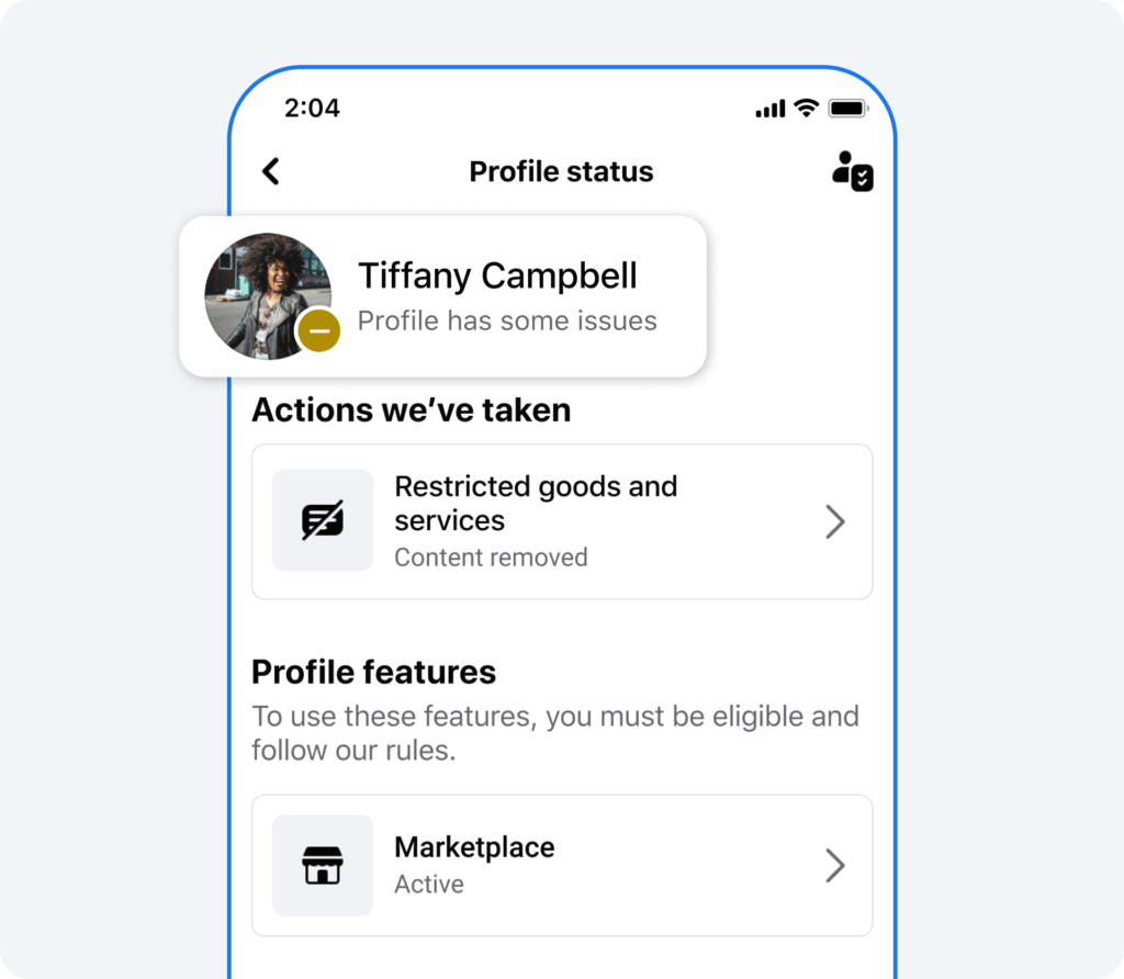 Profilstatus im Support Hub