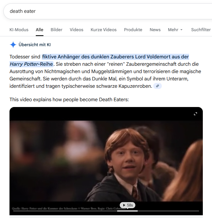 Google-Suche nach "death eater", eigener Screenshot