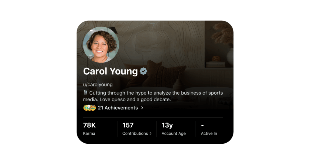 Verifiziertes Profil auf Reddit