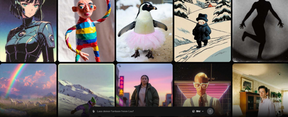 Grok Imagine-Startseite