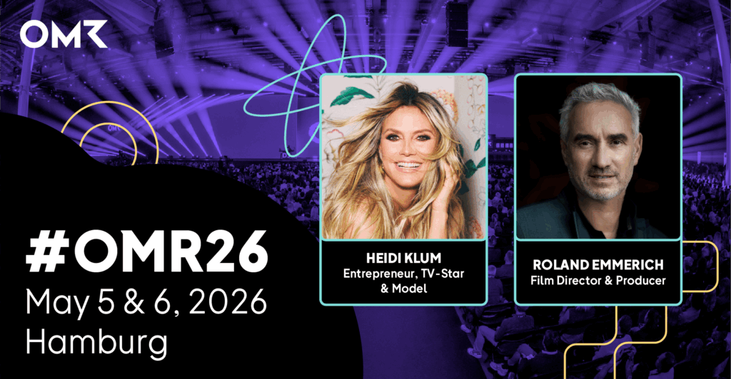 OMR Speaker im Profil, Bühne im Hintergrund