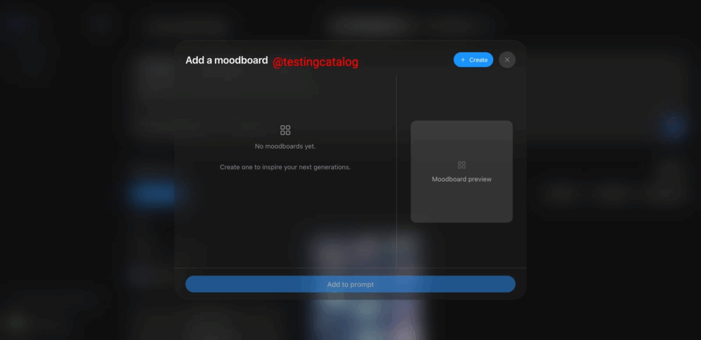 Das Moodboard ist noch nicht ganz funktionsfähig, © TestingCatalog